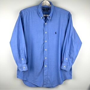 Ralph Lauren Long Sleeve Shirt Mens Yarmouth Button Down Size L 16.5-32 Blue